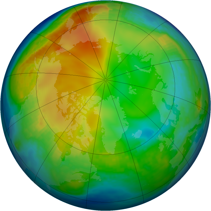 Arctic ozone map for 05 December 1987